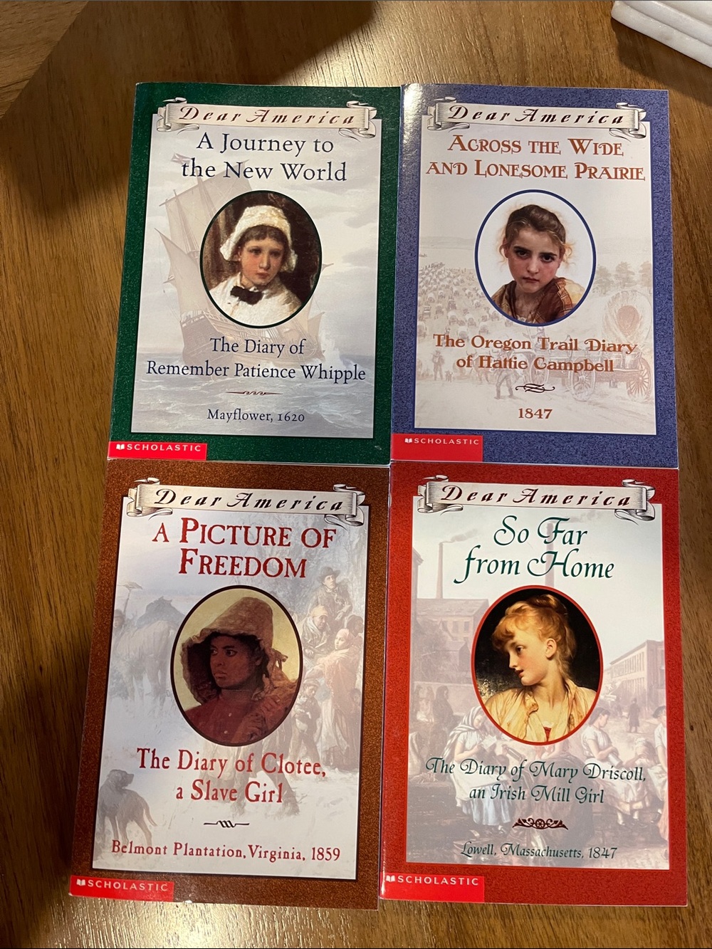 Dear America Historical Paperback Lot - Red, Green, Blue Covers